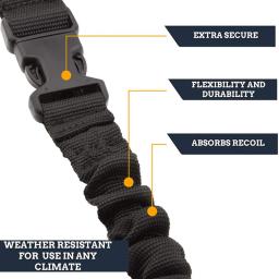 Ajustável Tactical Gun Sling para Tiro Militar, Bungee de 3 Pontos, Airsoft Rifle Strapping Belt, Acessórios para Caça e Caminhadas - Image 3