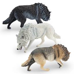 Estatueta de animais selvagens para crianças, figuras do lobo norte-americano, brinquedo educativo, simulação, sólido, selvagem - Image 4