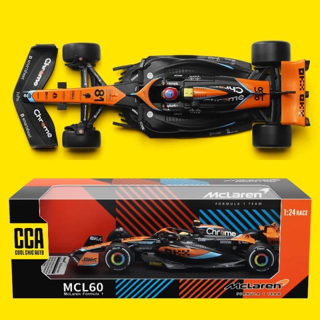 Carro de Brinquedo Metálico McLaren F1 MCL60 2023 - Miniatura 1:24 da Coleção Free Wheels, Presente Ideal para Meninos