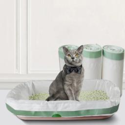 10 pçs portátil gato caixa de lixo saco de filtro grande gato filhote de cachorro sacos resíduos engrossar casa limpo saco de lixo para gato toalete pet suprimentos - Image 2