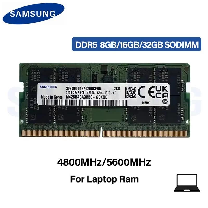 Samsung notebook ddr5 ram 8gb 16gb 32gb 4800mhz 5600mhz sodimm 288pin para computador portátil dell lenovo asus hp memória vara - Image 1