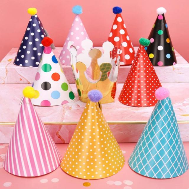 Conjunto de Chapéus de Festa de Aniversário Artesanais para Meninos e Meninas - 11 Peças com Coroas e Bolinhas, Ideais para Decoração e Acessórios Fotográficos Infantil