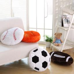 1pc macio de pelúcia sofá almofada almofadas de esportes almofada para sala de estar decoração de casa criativa basquete futebol-em forma de presentes almofada - Image 2