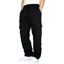 Venda quente da temporada nova lã masculina forrado casual esportes calças compridas com punho cintura baggy moletom workwear couro tag skateb - Image 3