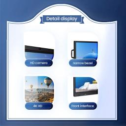 Tela táctil multilíngue LCD, quadro branco interativo de Android, 4K 65 75 85 96 110 Polegada, multilíngue, LCD, tevê esperta - Image 5