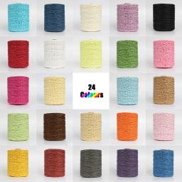 Fios coloridos de 280 metros, fio de palha de ráfia natural para o verão, malha à mão, chapéu de crochê, bolsa, cestas de almofada, material de tricô - Image 3