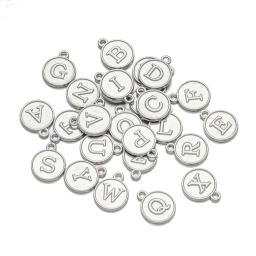 Alfabeto Encantos Letra para Fazer Jóias, Pingente para DIY, Pulseira Inicial, Colar, Brinco, Artesanato, Suprimentos de Material, 26PCs - Image 4