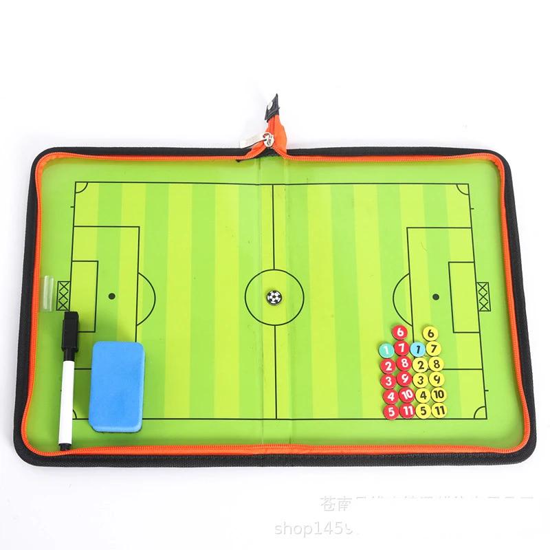 Board treinador tático dobrável com caneta prancheta, zíper magnético, futebol, estratégia - Image 1
