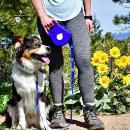 Trela multifuncional para animais de estimação com garrafa de água embutida, dispensador de resíduos, tigela, SDF-SHIP - Image 2