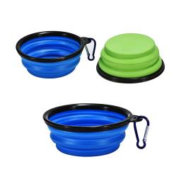 Tigela de estimação dobrável com mosquetão, Dog Bowl, Camping ao ar livre, Viagem, Suprimentos dobráveis portáteis, Pratos para gato, Tigela de comida e água - Image 4
