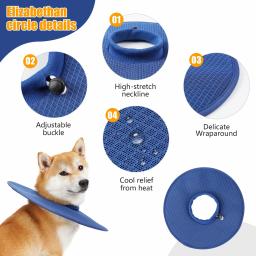 Colar de recuperação de cão respirável ajustável, após a cirurgia, cirurgia anti-mordida, lamber, ferida, pequenos e grandes cães acessórios - Image 2