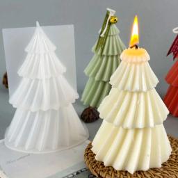 Molde de vela de silicone de pinho geométrico 3d, faça você mesmo, árvore de natal, artesanato, presentes, moldes de resina de sabão aromath, materiais de decoração de casa - Image 5