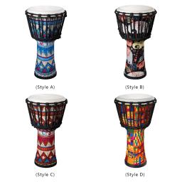 Tambor de Cabra Africano para Adultos e Crianças, Padrões Artísticos Coloridos, Tambor Djembe, grande presente para Iniciantes, Iniciantes Africanos, 8in - Image 5