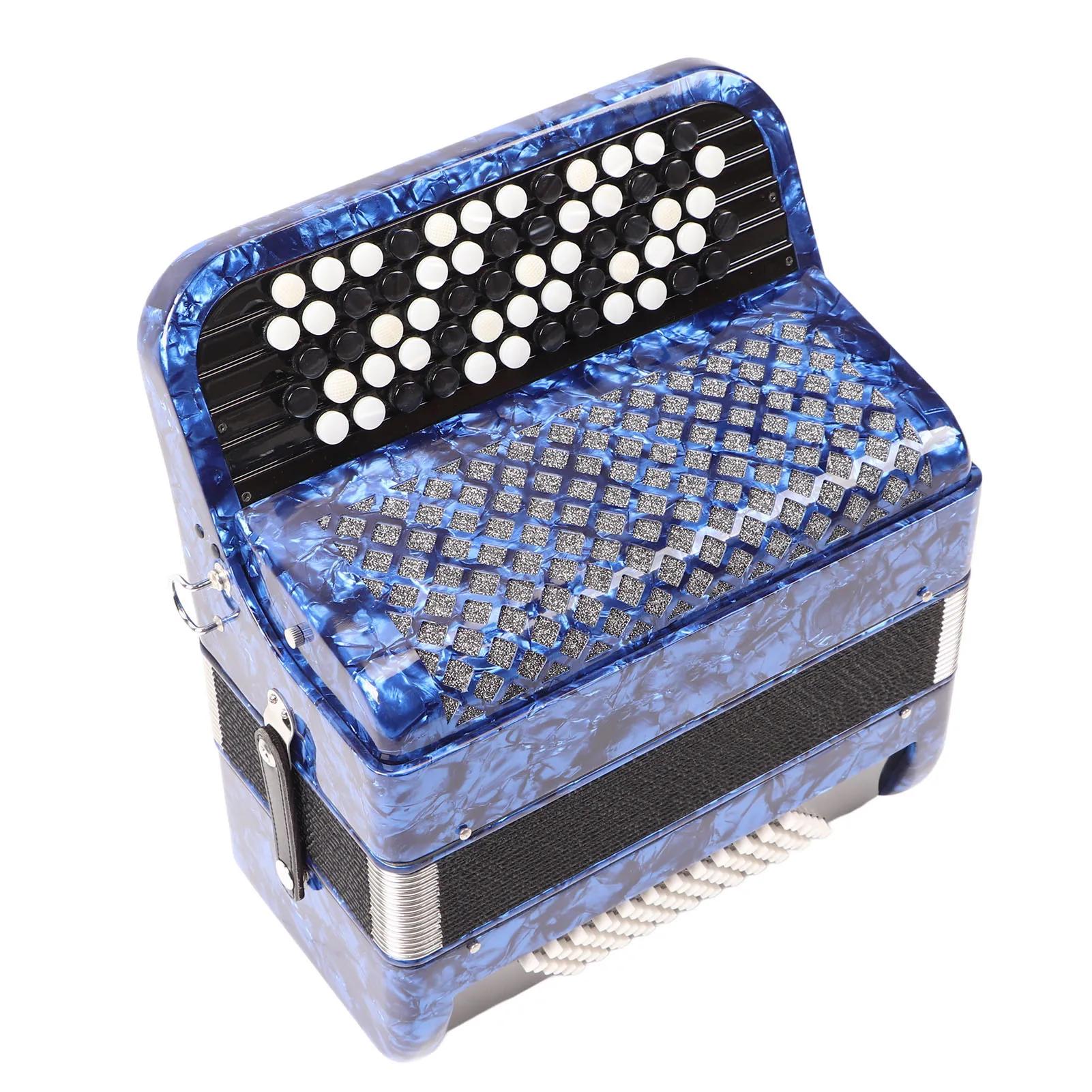 Acordeão educativo para crianças, instrumento musical com alças, teclado vermelho, 60 botões graves, 62 teclas - Image 1