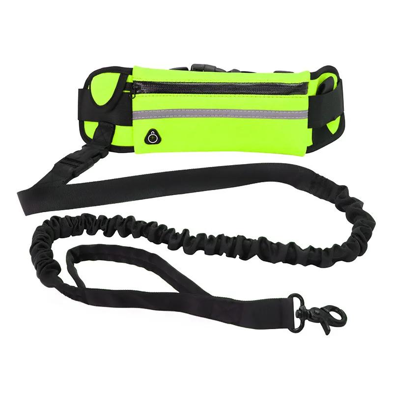 Cão corda de tração livre mãos cão trela com saco da cintura puxar cão correndo retrátil elasticbelt reflexivo arreios suprimentos do cão - Image 1