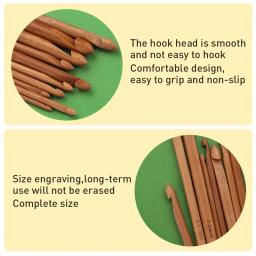 IMZAY-Conjunto De Ganchos De Crochet De Bambu, Kit De Agulha De Malha, Agulhas De Costura De Plástico, Forma De U, Forma De Arco, Cor Aleatória, 20Pcs - Image 3