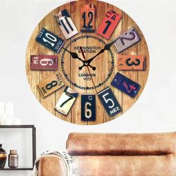 Relógios de Parede Silenciosos Vintage, Operados, Não-Ticking, Fácil de Ler, Decorativos, Cozinha, Casa, Escritório, Estudo, Quarto - Image 3