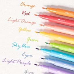 Arte sinal escova caneta marcador ponta de feltro canetas de cor de tinta à base de água 12 cores pastel sortidas para letras, diário, caligrafia - Image 3