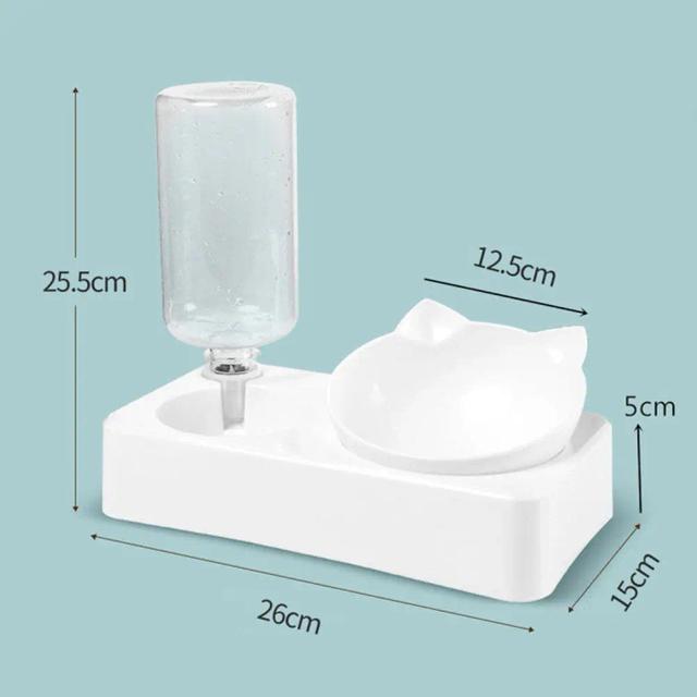 Alimentador Automático para Pets com Dispenser de Água e Recipiente Elevado para Ração e Suprimentos.