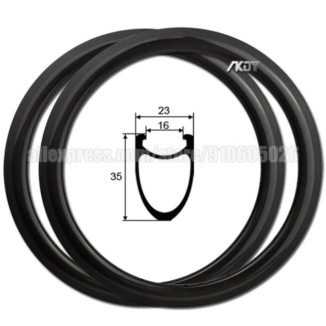 AKOY Aro de Bicicleta Fibra de Carbono 20x1.8 35mm 28H