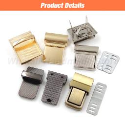 1pc Metal Square Push Lock Turn Pressionado Bloqueio Fecho Fivela para Couro Craft Bolsa Bolsa DIY Hardware Acessórios - Image 4