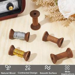 Carretéis de madeira vintage para costura, DIY Reels Organizer, Ribbons Twine, Ferramentas de madeira Artesanato, Thread Spool, Needlework Supplies, 10, 20 Pcs - Image 4