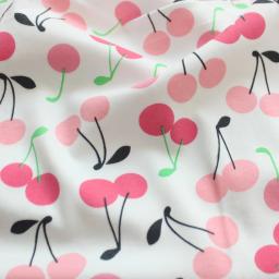Tecido de malha elástica algodão puro pelo medidor para costurar roupas pano do bebê diy flores grossas dos desenhos animados animal azul macio branco - Image 4