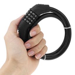 1 peça senha de combinação de 4 dígitos ciclismo segurança bicicleta cabo fio de aço bloqueio de corrente 5 cores opcionais - Image 5