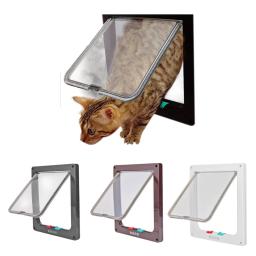Porta de plástico para pet com aba, porta de 4 vias para gato, cachorro, pet, suprimentos para animais de estimação, pequeno, porta, kit, porta, aba para cães - Image 1