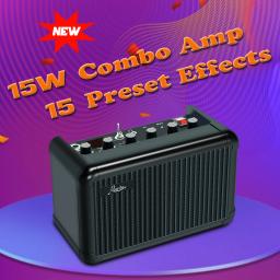 Rowin-Amplificador de Guitarra Mini, 15W Combo Amplificador, 15 Efeitos Preset, Small Practice, Bluetooth, Portátil, Recarregável - Image 1