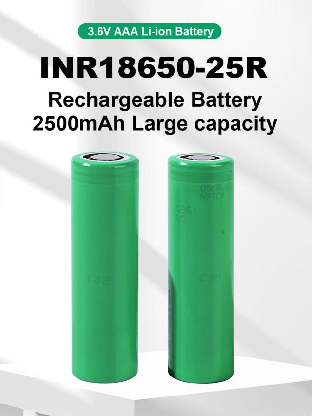 18650-25R 2500MAhLi-ion células de bateria células de bateria recarregáveis originais de alta qualidade células de bateria (30 unidades)