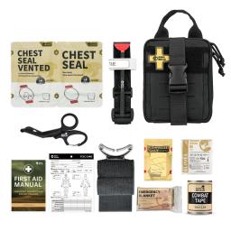 RHINO RESCUE EDC IFAK Survival Trauma Kit, Bolsa Tática Molle com Torniquetes de Metal, Bandagem, Selo Peito para Camping, Saco de Caminhadas - Image 1