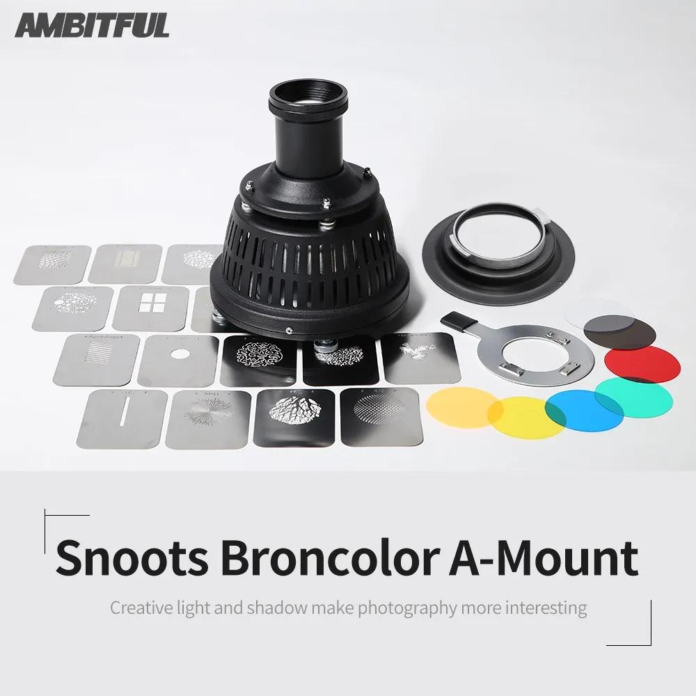 AMBITFUL AL-16 Focalize Snoot Cônico Condensador Óptico Arte Efeitos Especiais Em Forma de Feixe de Luz Cilindro com Forma e Gel de Cor - Image 1