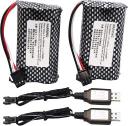 Bateria Li-ion recarregável com carregador, 7.4V, 1300mAh, 10C, SM-3P Plug, carro de controle remoto, Huina 1575 RC Truck, MN82, MN128, MN78 - Image 6