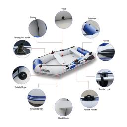 1.75 3.3m barco inflável com motor elétrico conjunto para pesca deriva canoagem 1 5 5 pessoas rio água jogar esportes ar deck barco - Image 4