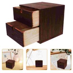 Caixa de armazenamento de madeira bin bags caso desktop gaveta pilha empilhável organizador papelaria casa ferramenta escritório - Image 6
