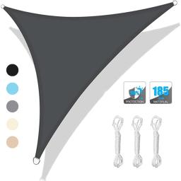 Abrigos sol Portátil Triângulo Forma Sun Sail Proteção UV Protetor Solar Ao Ar Livre Dossel Toldo Praia Barraca de Lona À Prova D' Água Cinza - Image 1