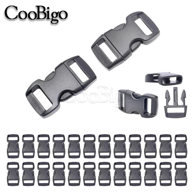 Pulseira Curva de Paracord com Fecho Clipes para Acampamento, Acessórios DIY para Animais de Estimação, Cordas 550, 50 Peças
