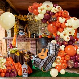 Festas temáticas de outono decoradas com balões, Maple Leaf Decorações para danças, Coquetéis e Ação de Graças, 193pcs - Image 6