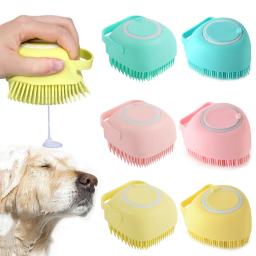 Pet Shampoo Massager Brush, Cat Massage Comb, Grooming Scrubber, Shower Brush para banho de cabelo curto, Soft Silicone Brushes - Image 1