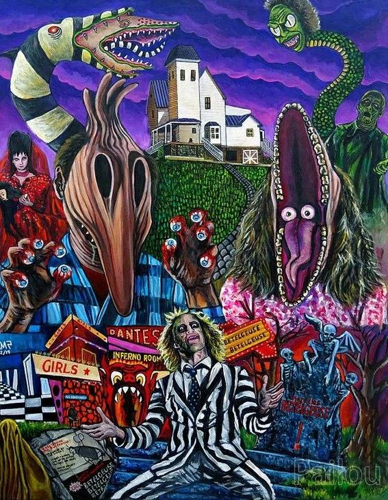 Mosaico Diamante Beetlejuice - Kit de Pintura DIY para Arte em Casa, Nova Coleção de Artesanato Full Ponto Cruz 5D