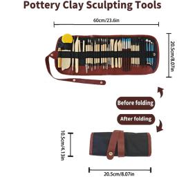 Cerâmica Clay Sculpting Tools Kit Argilas de cera de cerâmica Ferramentas para esculpir Art Craft, Modeling Tool Set, 8-61 Pcs Set - Image 2