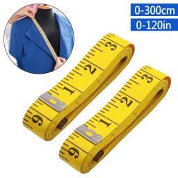 Fita De Medição Portátil, Dupla Escala, Fibra De PVC, Medição Do Corpo, Costura De Pano De Alfaiate, 3M, 120 Polegada - Image 2