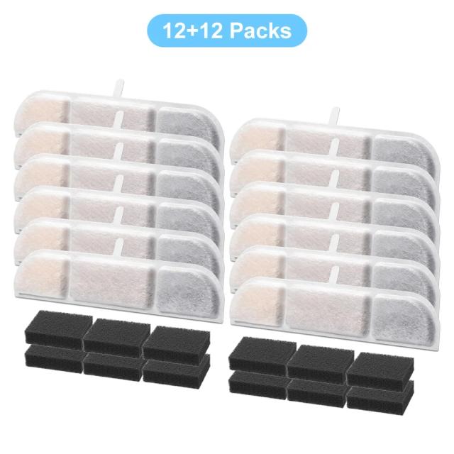 Filtro de Carvão Ativado DownyPaws 6/12 PCS para Substituição de Fontana de Água Potável para Gatos WFP6