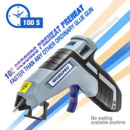 Workpro 30w pistola de cola quente 3.6v silicone pistola de cola de derretimento quente com 20 pçs premium cola varas para diy artesanato artes diy ferramentas - Image 4