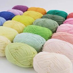Fio de algodão de leite macio, Fios de crochê para tricô, Artesanato DIY, Suéter, Chapéu, Bebê, Tricô manual, Atacado, A1, 50g por conjunto - Image 2