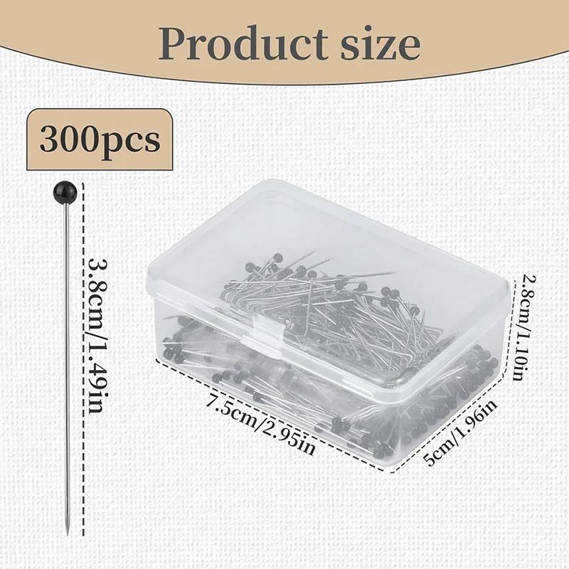 Kraball 300/400 pçs alfinetes de costura pinos retos para tecido perolado bola cabeça quilting pinos para costureira jóias decoração diy - Image 1