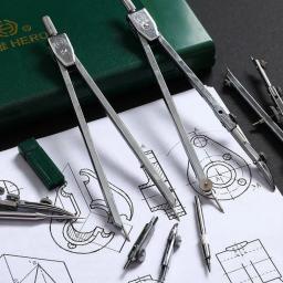 Lápis profissional e bússola conjunto, ferramenta de desenho, metal instrumento mecânico, papelaria escritório, 15pcs - Image 4