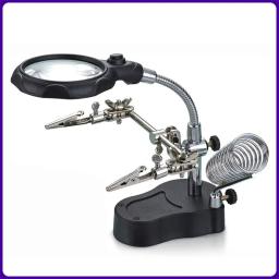 Ferro De Solda Elétrico Com Luz LED, Mesa De Solda, Lupa, Clipes Fixos, Ferramenta De Reparo De Solda, 3.5X, 12X - Image 1
