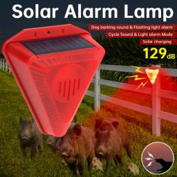 Animal Repelente Alarme Controle Remoto, Anti-selvagem Javali Drive, Profissional Anti-Roubo Piscando Luz de Alarme, Sirene Sensor - Image 5